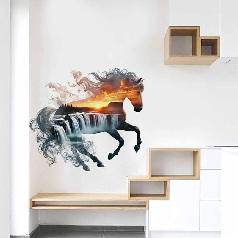 Pvc Panel Background - Majestic Horse Nature Stickers Landscape Art