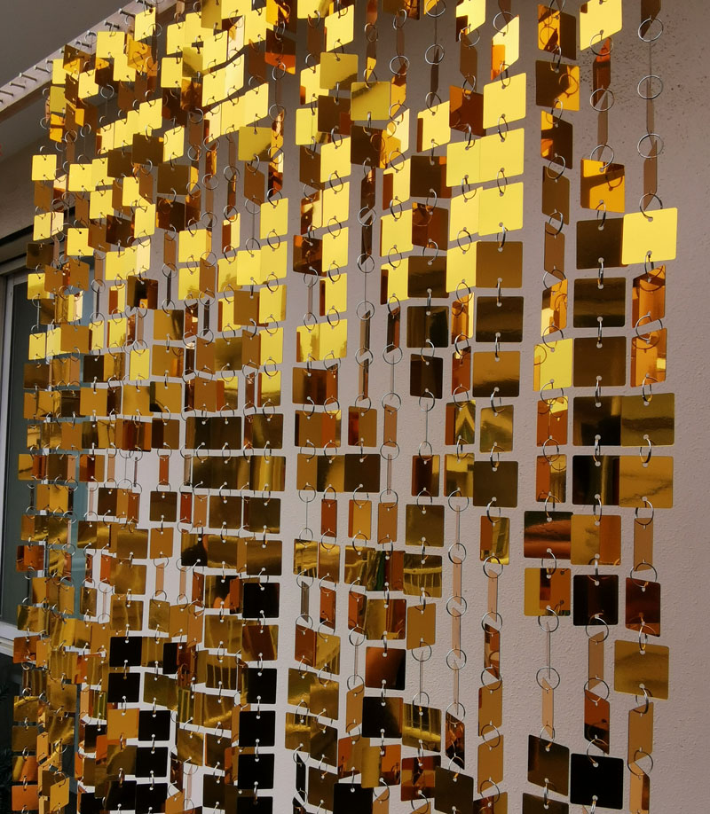 Pvc Panel Background - 3cm Gold Silver Square Sequins Hanging