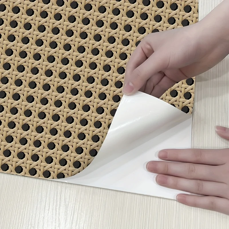 45cm Retro Rattan Pattern Self - Pvc Panel Background ulasan dan harga