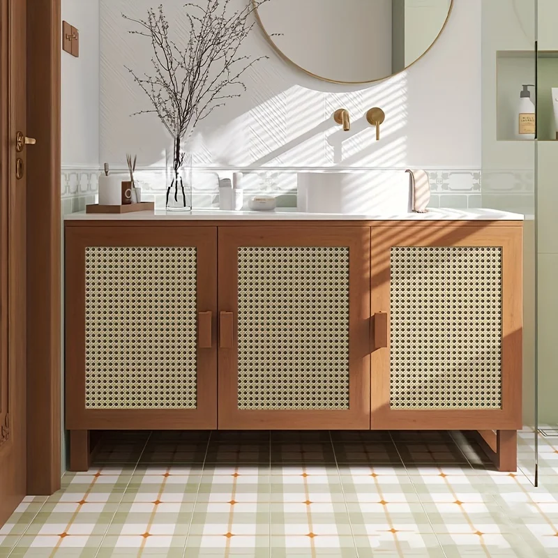 45cm Retro Rattan Pattern Self - Pvc Panel Background ulasan dan harga