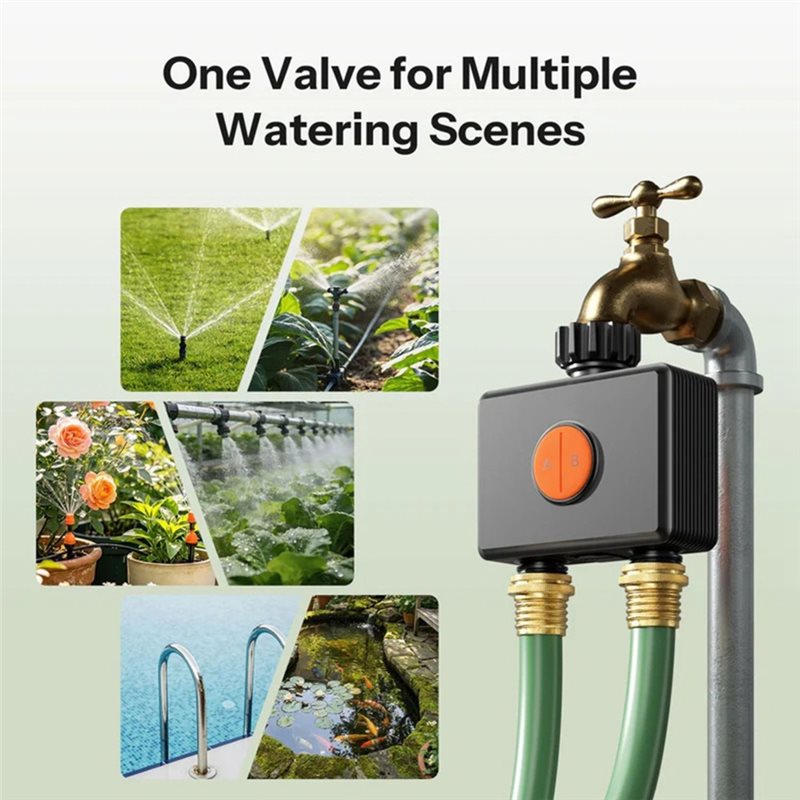 ABRU-Zigbee 3.0 Smart Water Va - Timer Dual Outlet ulasan dan harga