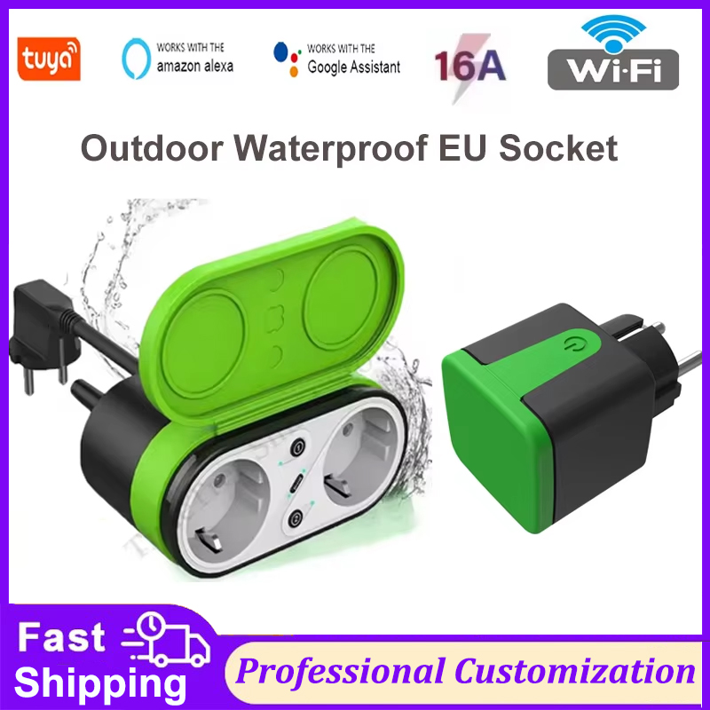 Tuya EU 16A Wifi Smart Outdoor - Timer Dual Outlet ulasan dan harga
