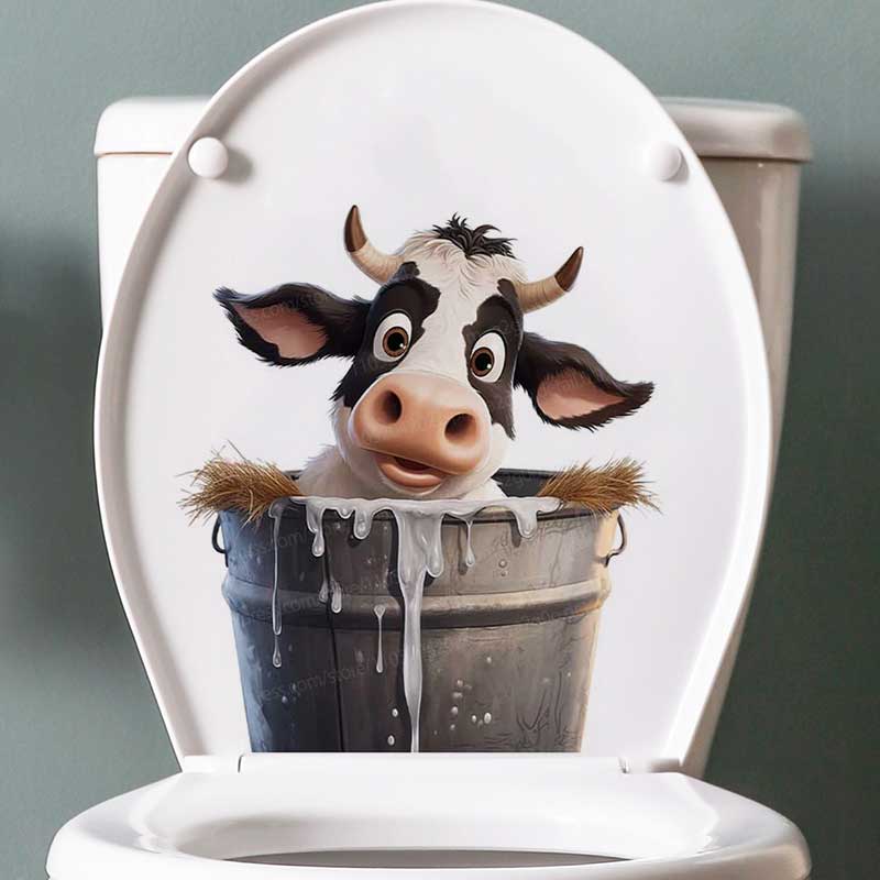 Cute Cow Wall Stickers Self-Ad - Pvc Panel Background ulasan dan harga