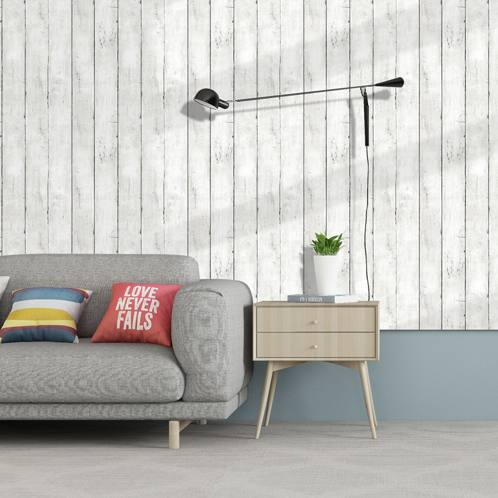 Retro Style White Wood Grain M - Pvc Panel Background ulasan dan harga