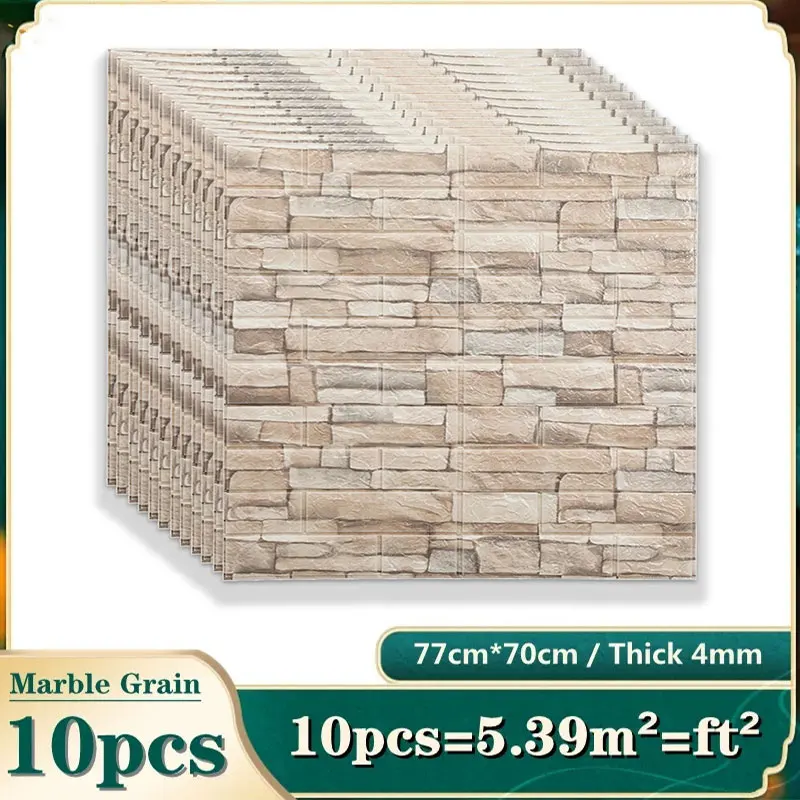 10PCS Self Adhesive 3D Brick W - Pvc Panel Background ulasan dan harga
